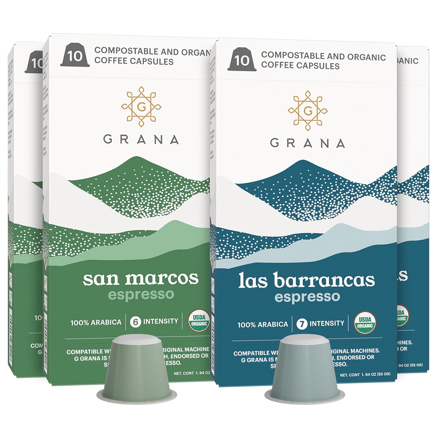 Organic G Grana Coffee Pods - 100% Arabica Bliss