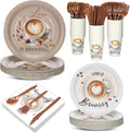 Love Is Brewing Coffee Bridal Shower Tableware Set for 36 Guests