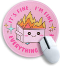 Funny Round Mouse Pad for Desk - Cute Dumpster on Fire Mousepad