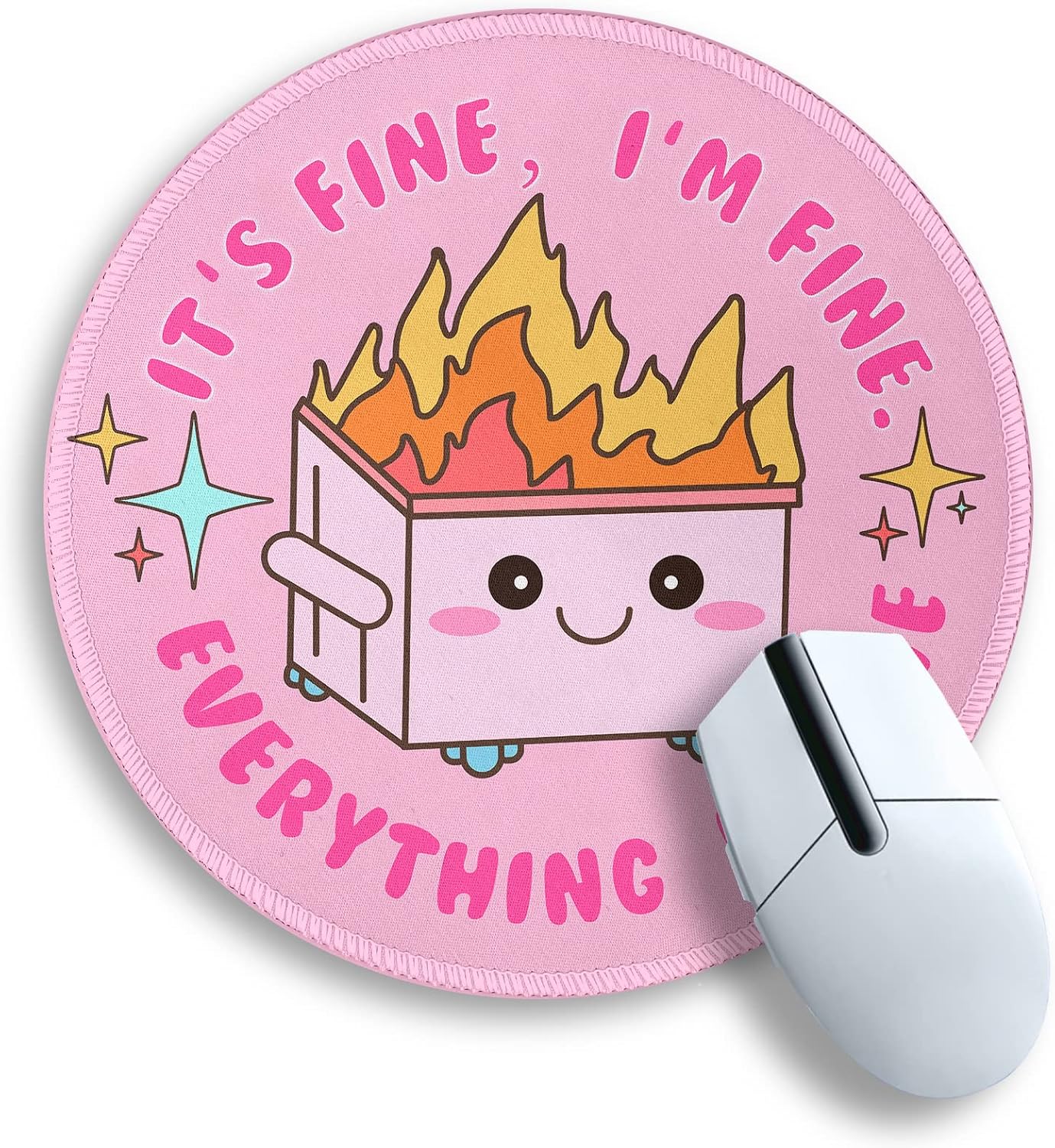 Cute Dumpster Fire Mouse Pad - Non-Slip, Personalized Fun!