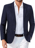 Men's Linen-Look Blazer Two-Button Casual Sport Coat