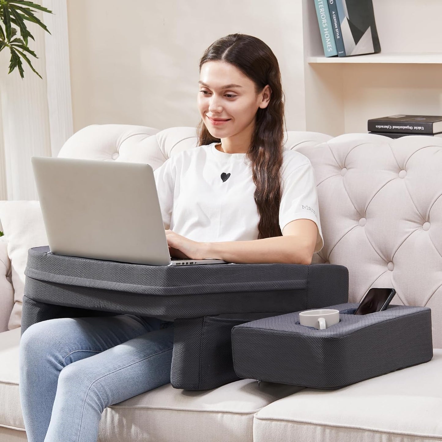 Lap Desk for Laptop and Reading Pillow for Comfort and Support
