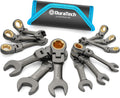 DURATECH 12-Piece Anti-Slip Flex-Head Ratcheting Wrench Set - Stubby