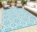 HEBE Outdoor Rug 6ftx9ft Reversible Patio Mat - Waterproof, Portable