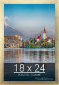 wallsthatspeak 18x24 Gold Picture Frame for Posters and Puzzles - Slim