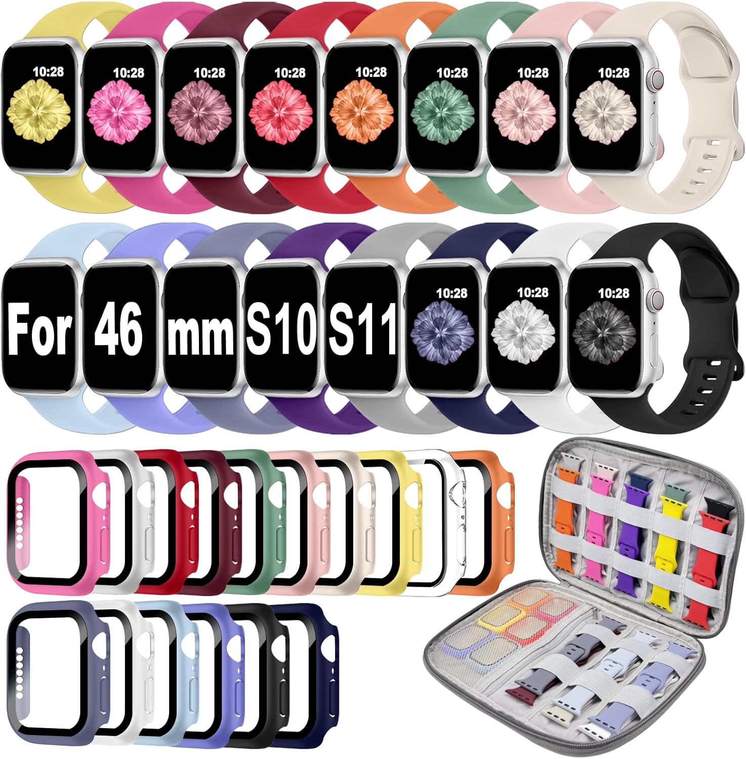 16 Pack Band Compatible with Apple Watch 46mm for All Occasions