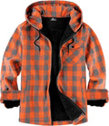 SCODI Men's Flannel Plaid Jacket Sherpa Lined Hooded Zip Up - Cozy