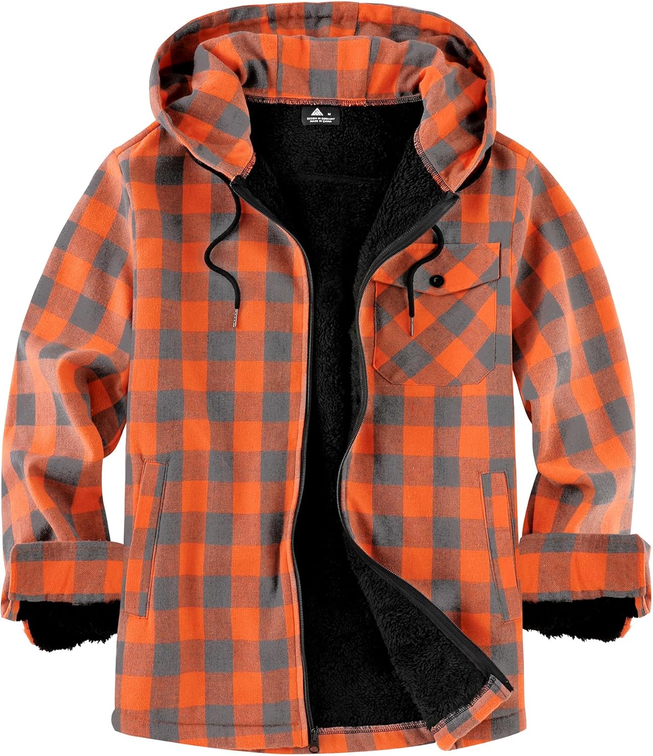 SCODI Men's Flannel Plaid Jacket Warm Sherpa Lined Fleece