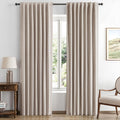 Blackout Linen Curtains for Bedroom 42 x 72 in - Total Light Block