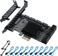 PCIe 10 Ports SATA 3.0 Controller Card with 10 Cables - Expand to 10