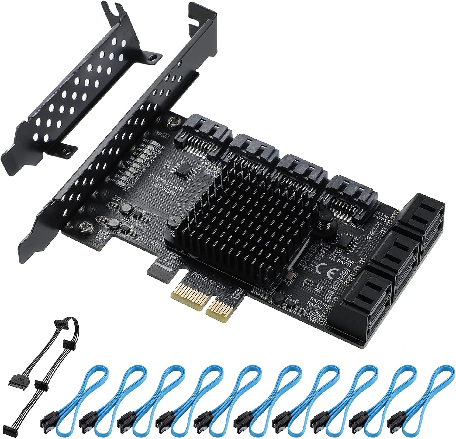 PCIe 10 Ports SATA 3.0 Controller Card for High-Speed Expansion