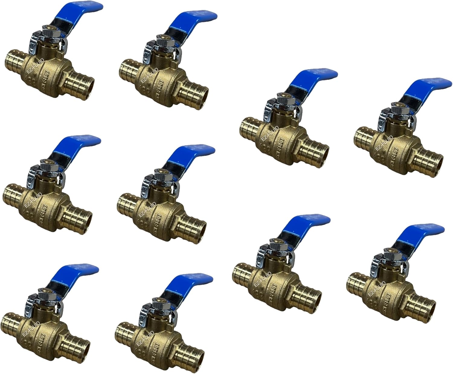 EZ-Fluid 3/4 Pex Brass Ball Valve Full Port Water Shut Off