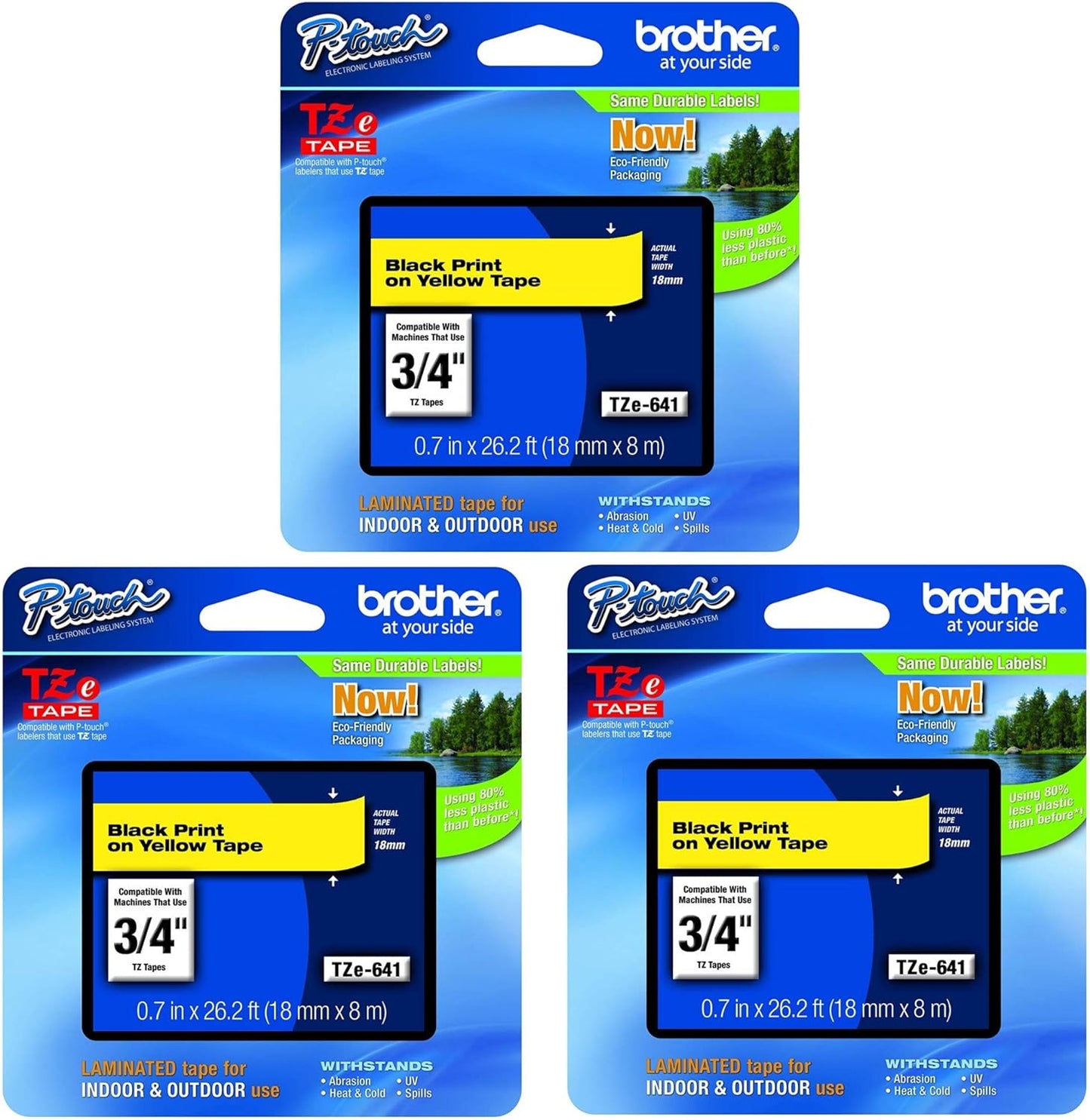 Brother P-Touch TZE-641 Tape for Indoor and Outdoor Labeling