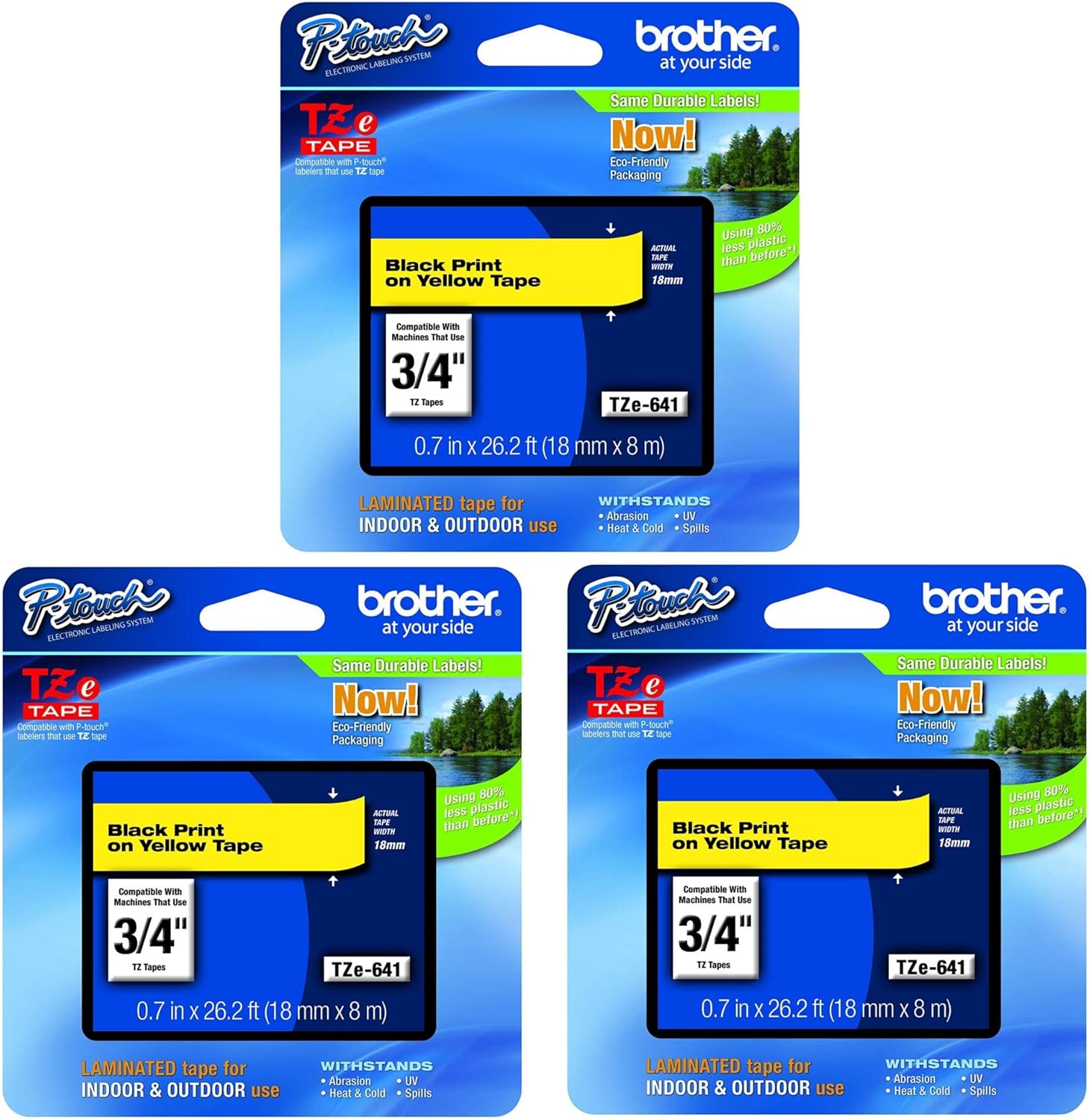 Brother P-Touch TZE-641 Tape for Indoor and Outdoor Labeling