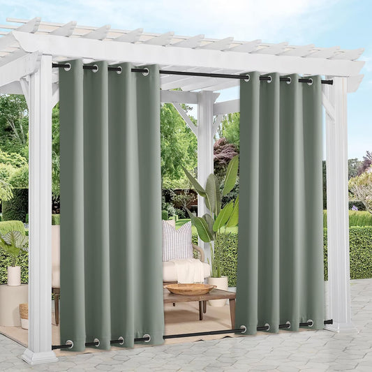 NICETOWN Outdoor Curtains for Patio Waterproof & Windproof 2 Panels