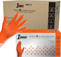 Orange and Green Nitrile Gloves for Men and Women - 6 mil Durable Grip
