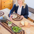 Homespice Prescott Braided Oval Table Runner 11x36 - Rustic Black