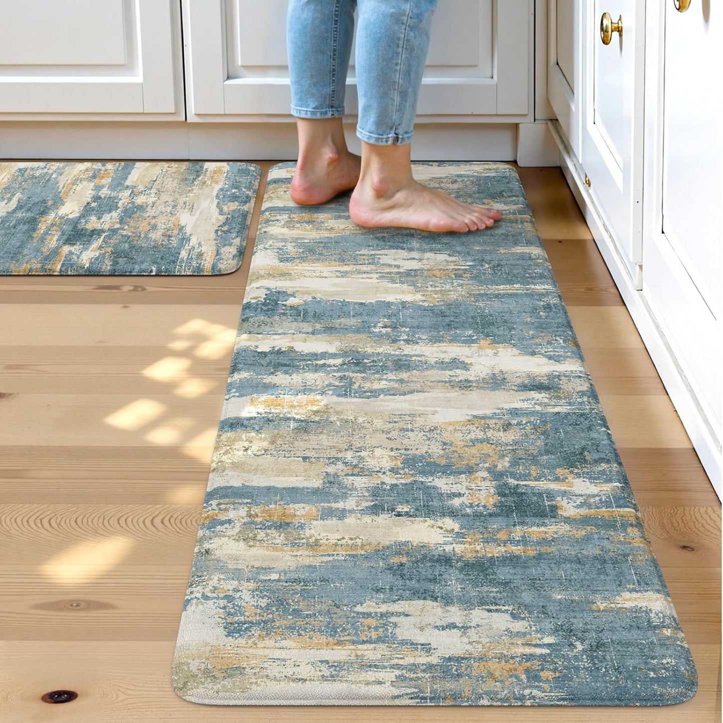 Collive Kitchen Mats for Floor - Abstract Cushioned Anti Fatigue