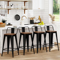 WENTMENT Bar Stools Set of 4 Counter Height Metal Barstools