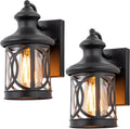 2-Pack Outdoor Wall Lights Matte Black Porch Sconces - Traditional