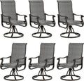 Outdoor Swivel Dining Chairs Set of 6 for Lawn and Garden