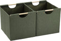 Large Collapsible Storage Bins Linen Fabric Pack of 2 - Foldable