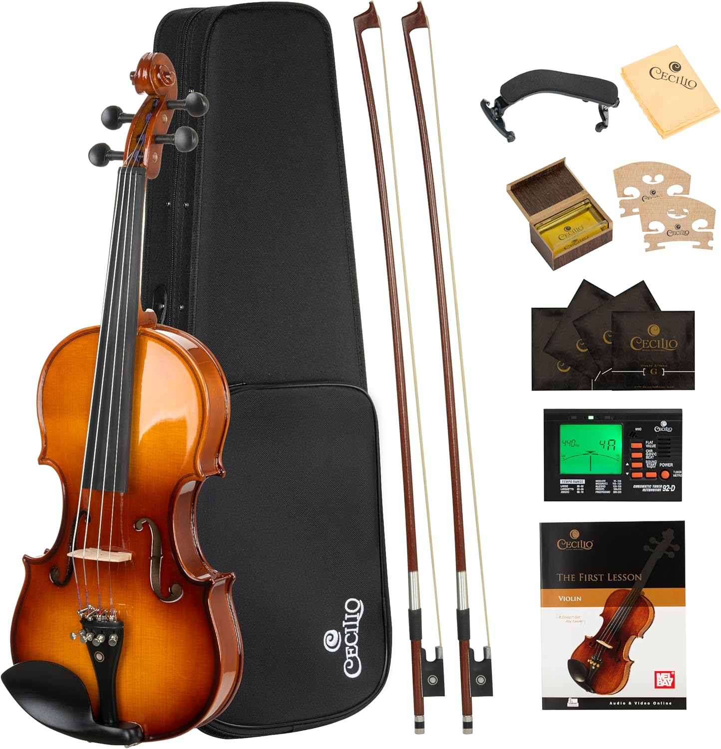 Cecilio 1/2 Violin Solidwood Violin Ideal for Beginners