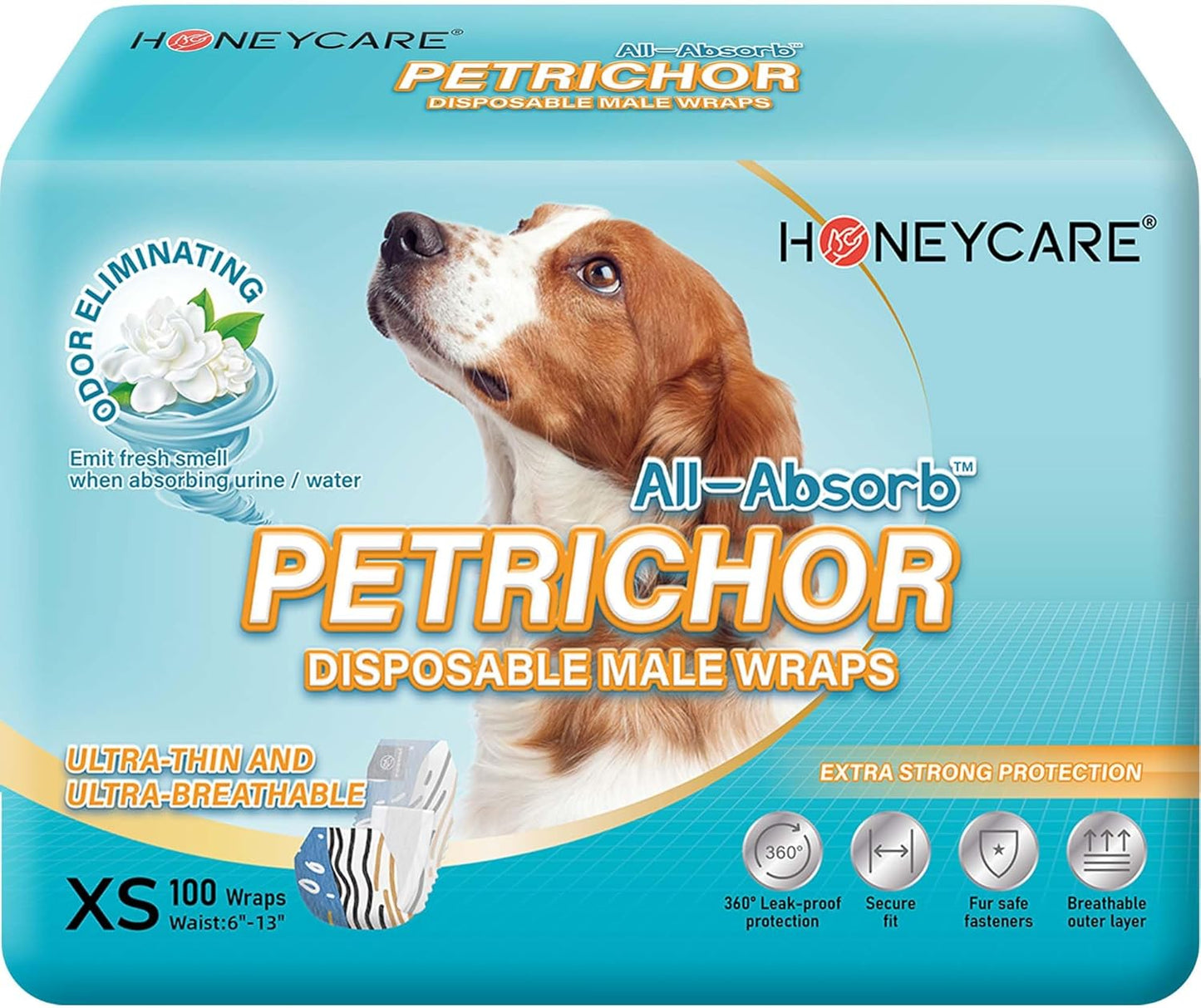 HONEY CARE All Absorb Male Dog Wraps for Fresh Smell & Comfort