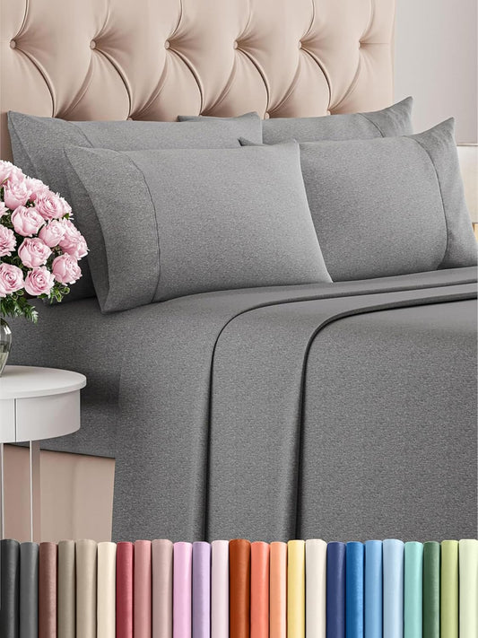 King 6 Piece Sheet Set - Soft Hotel Luxury Bedding for Comfort