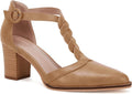 Womens Block Chunky Heels T Strap Dress Shoes - Comfortable Vintage at