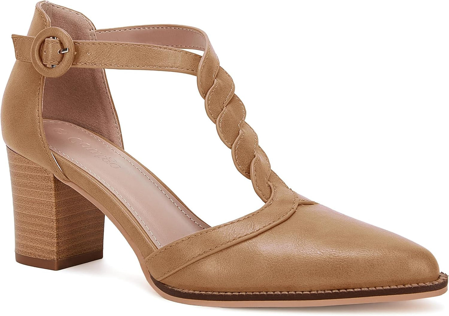 Womens Block Chunky Heels T Strap Dress Shoes for All Occasions