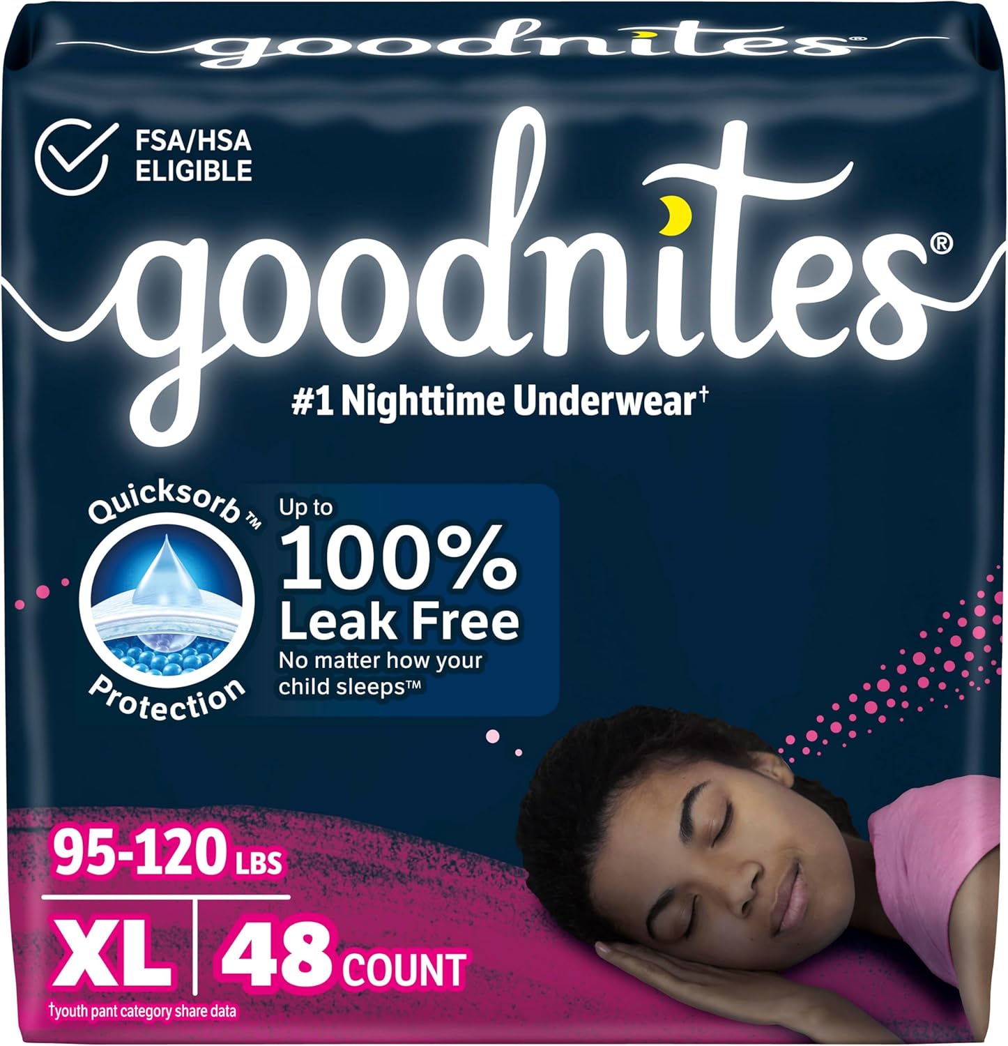 Goodnites Girls' Nighttime Bedwetting Underwear for Extra Large Sizes