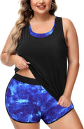 Plus Size Tankini Swimsuit 3 Piece Set - Athletic Support (Style 9LJ7)