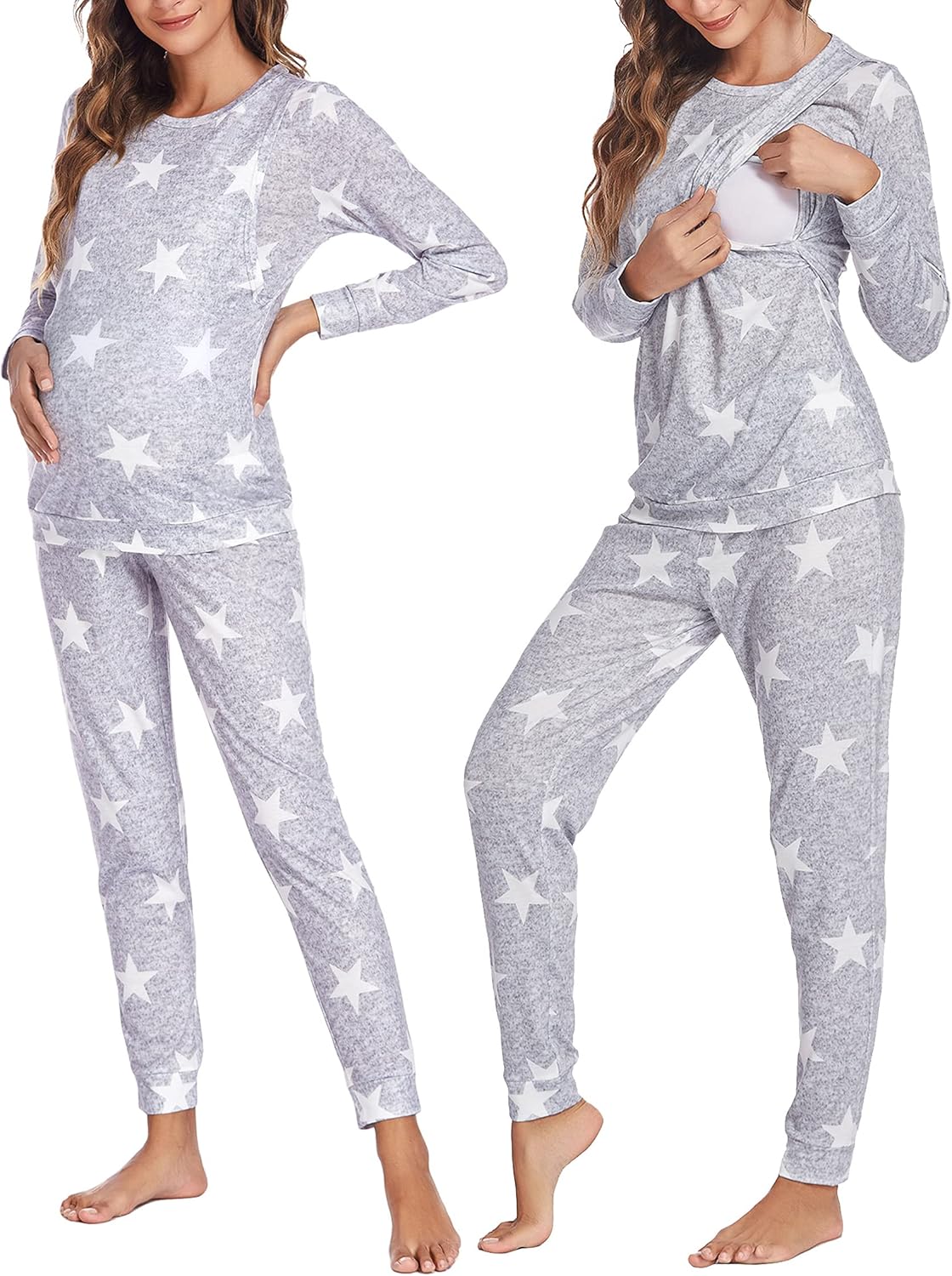 Ekouaer Maternity & Nursing Thermal Underwear Set for Comfort