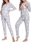 Maternity & Nursing Thermal Underwear Set for Women - Striped Knit