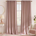 Dusty Pink Velvet Curtains 108in Length 2 Panels - Room Darkening