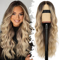 Ombre Blonde Wig Long Wavy 26in Glueless Lace Front - Natural Look