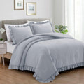 Bonlino Bedding Comforter Set Queen - Ruffle Boho Comforter (Queen)