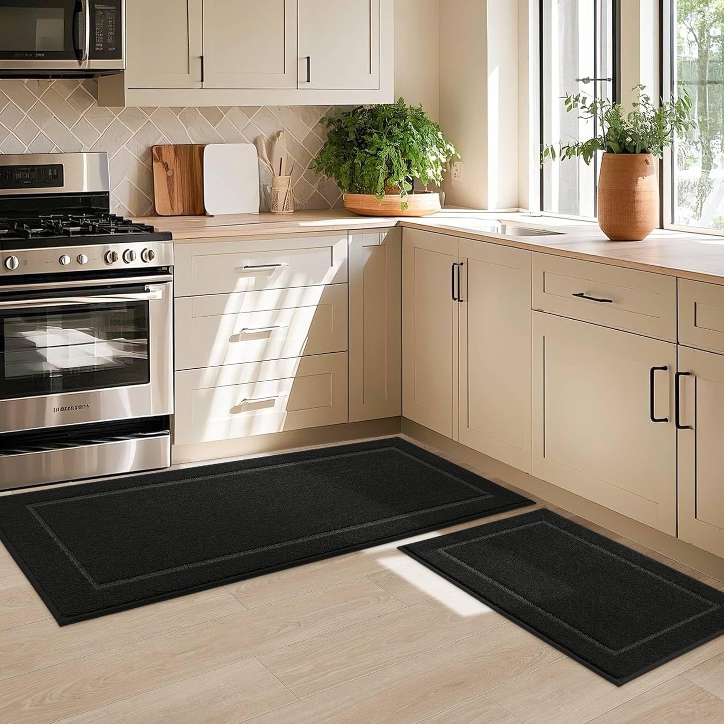 Non-Slip Kitchen Mats Set of 2 for Safety and Style
