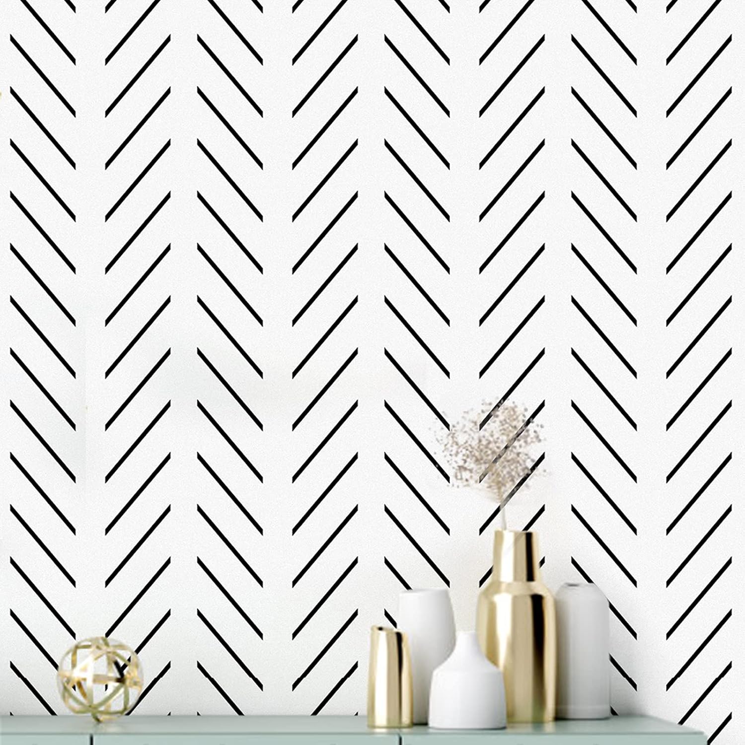Erfoni Black and White Peel and Stick Wallpaper for Modern Decor
