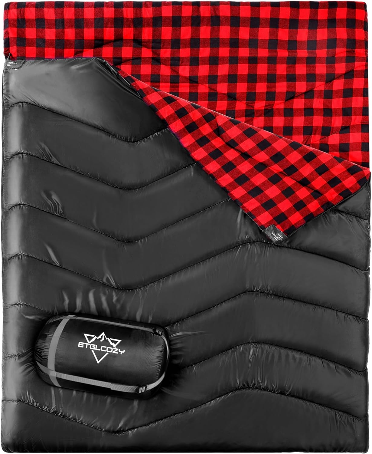 Double Sleeping Bag for Adults Kids, XL Queen Size Comfort