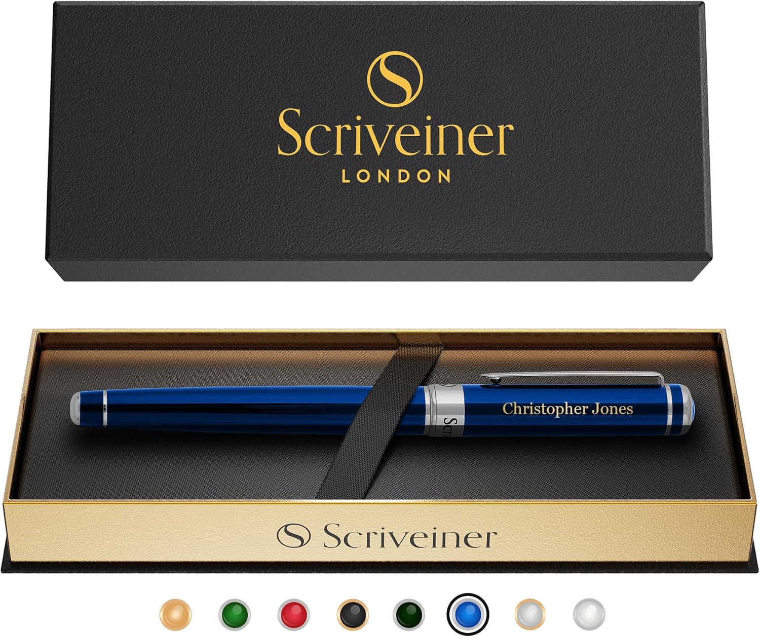 Scriveiner Personalized Midnight Blue Luxury Rollerball Pen Gift