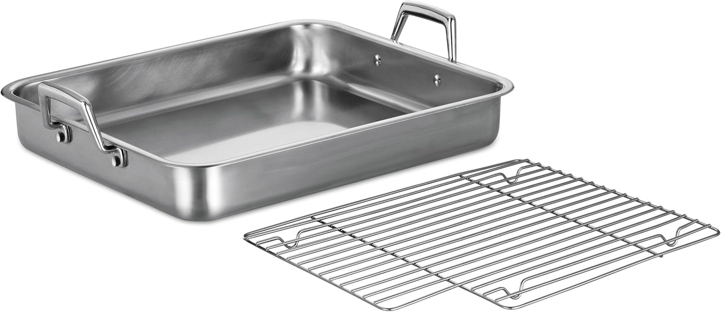 Tramontina 16.5-Inch Stainless Steel Roasting Pan with Rack