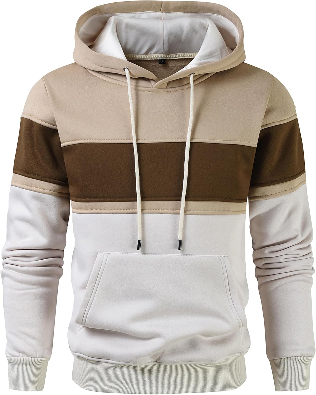 Men's Novelty Color Block Pullover Hoodie for Cozy Comfort