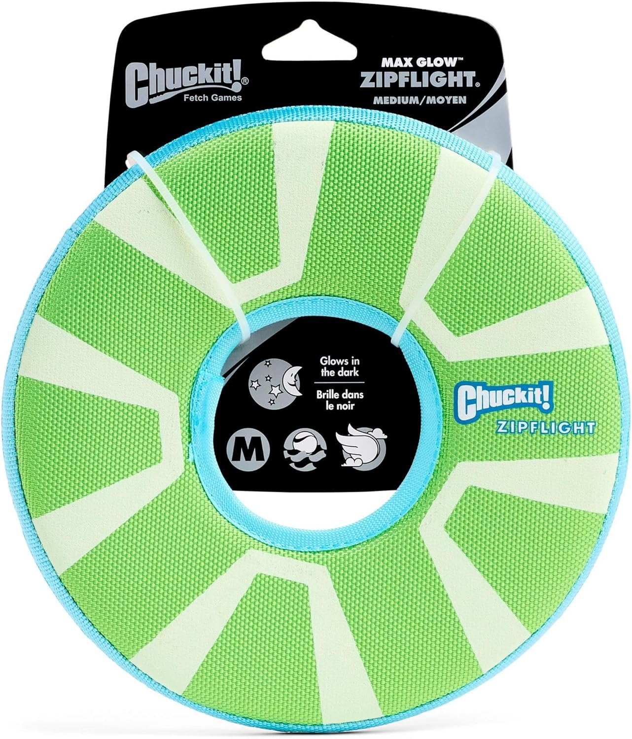 Chuckit! Max Glow Zipflight Flying Disc - Water Floats Light Up Fun!