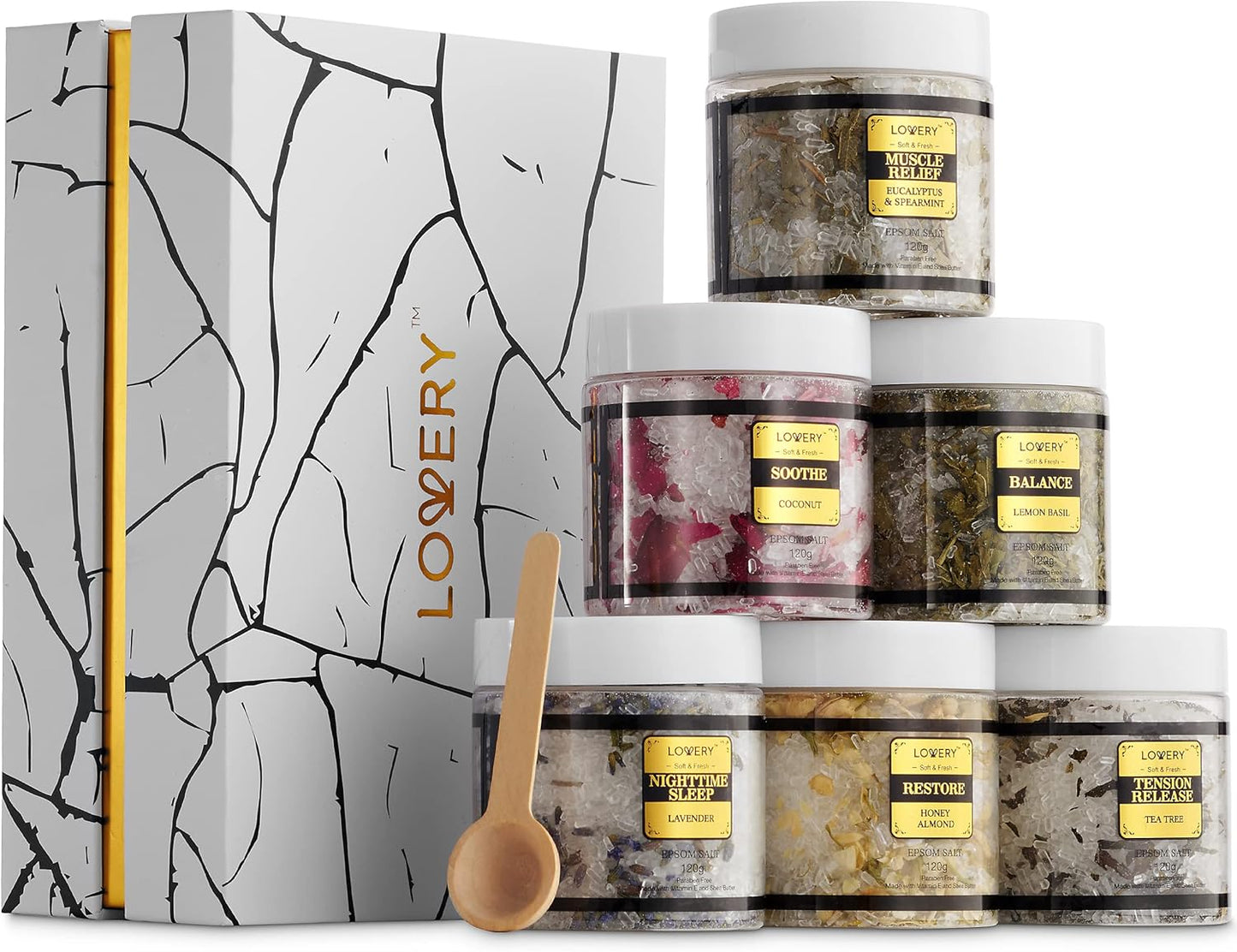 Deluxe Epsom Bath Salts Gift Basket Set for Relaxation and Care