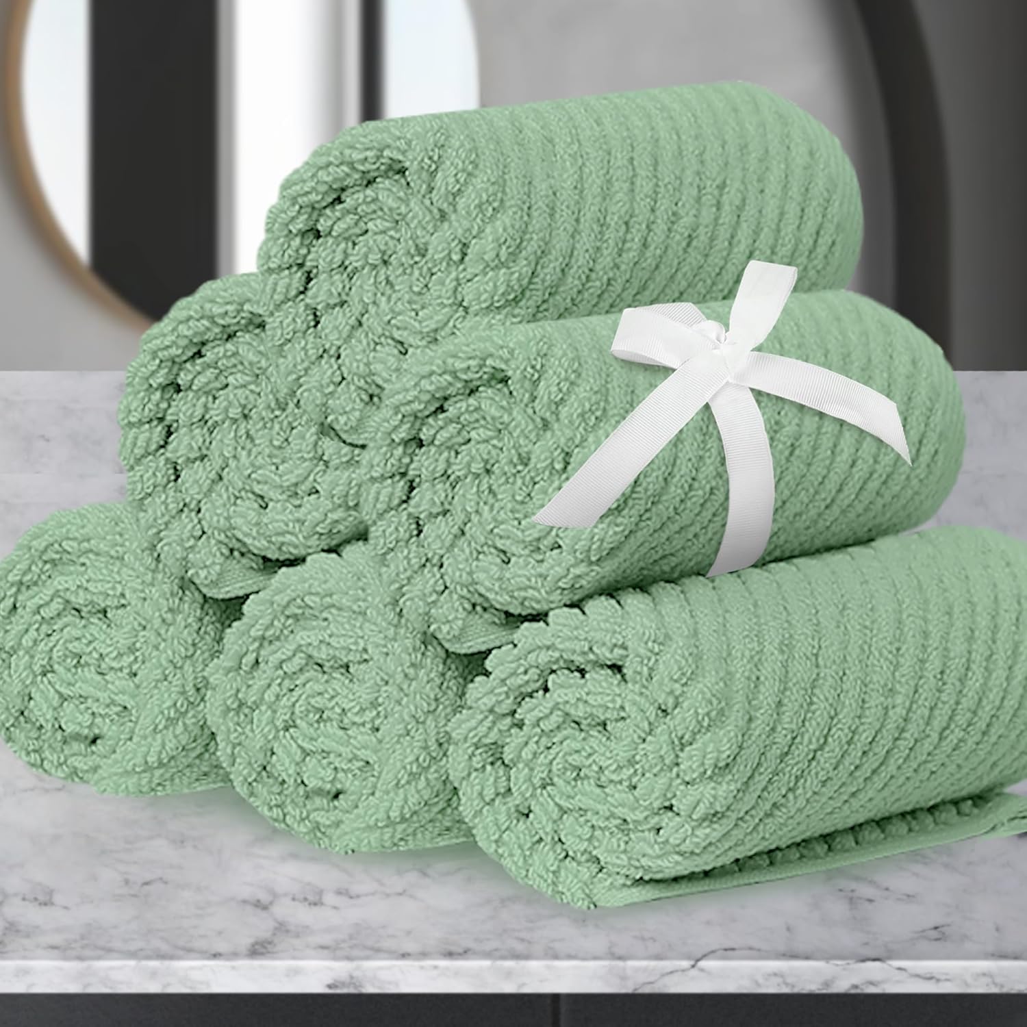 Luxury 6PC Face Towels Set - Quick Dry, Soft, Absorbent Cotton