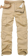 Womens Cargo Pants with Pockets Ripstop Camo - Casual Combat Fit