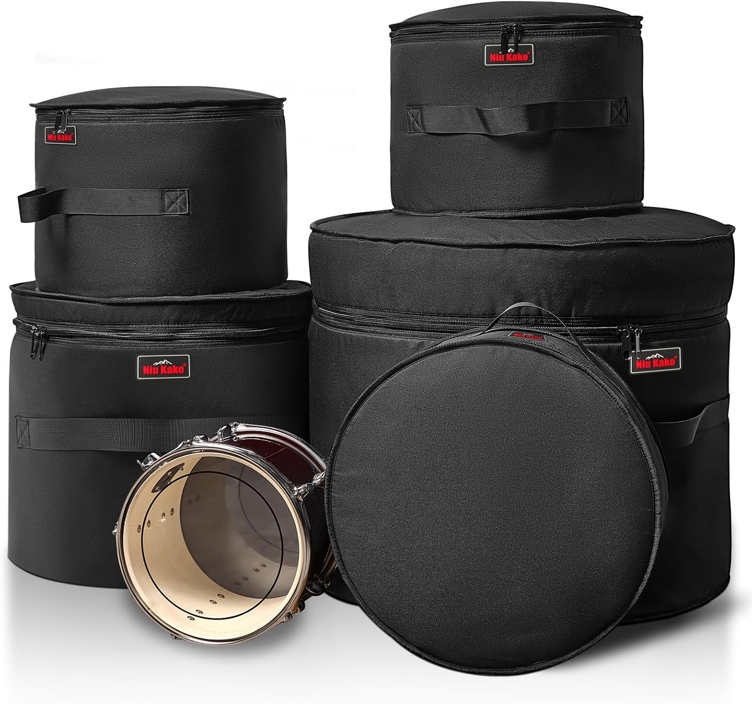 5-Piece Drum Case Set for Kick, Toms, and Snare Drums