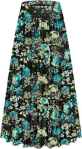 CYiNu Women's Chiffon High Waist Tiered Pleated Maxi Skirt - Boho new